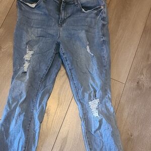 Classic Blue Distressed Women Jeans